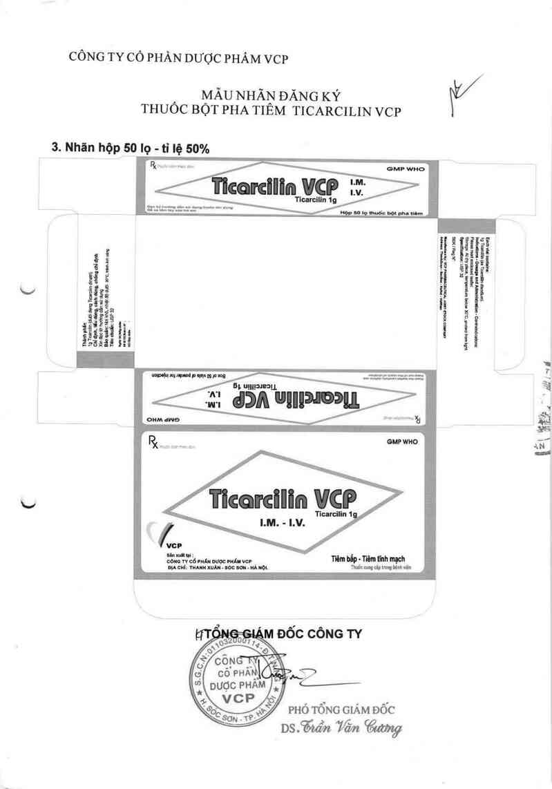 thông tin, cách dùng, giá thuốc Ticarcilin VCP - ảnh 1