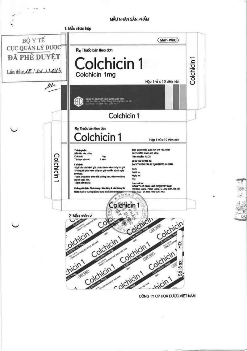 thông tin, cách dùng, giá thuốc Colchicin 1 - ảnh 0