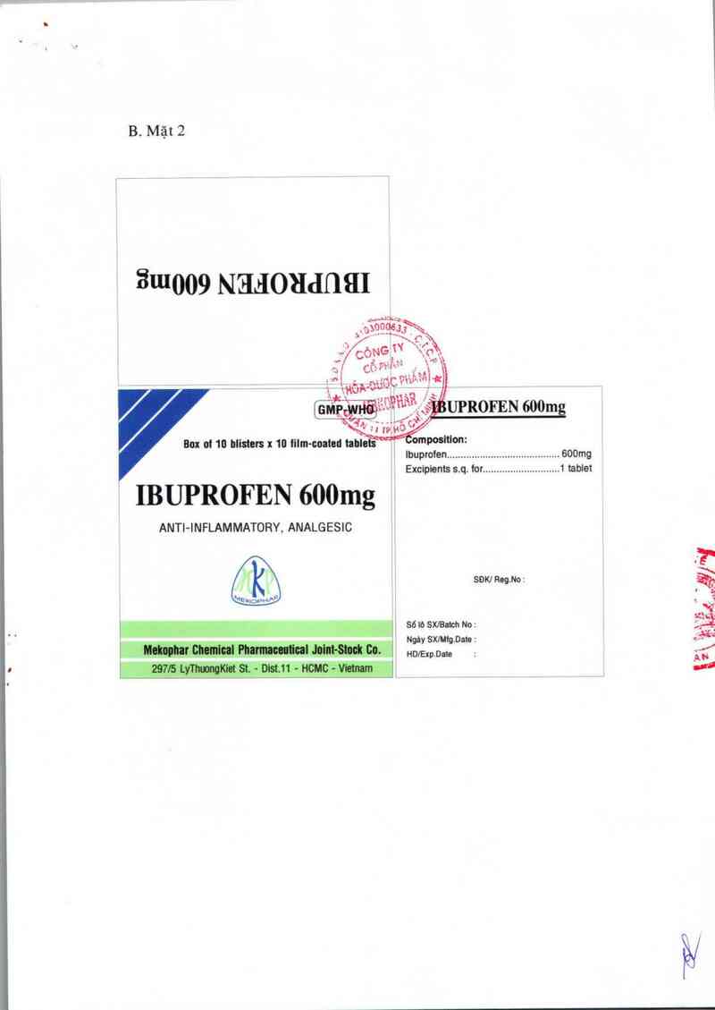 thông tin, cách dùng, giá thuốc Ibuprofen 600mg - ảnh 1