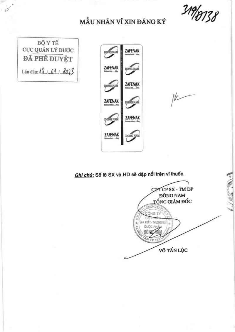thông tin, cách dùng, giá thuốc Zafenak  50 mg - ảnh 0