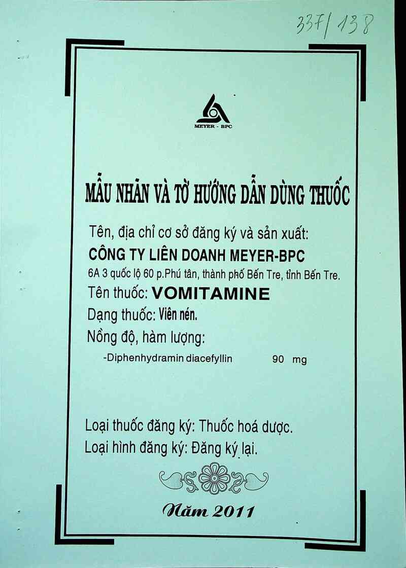 thông tin, cách dùng, giá thuốc Vomitamine - ảnh 0