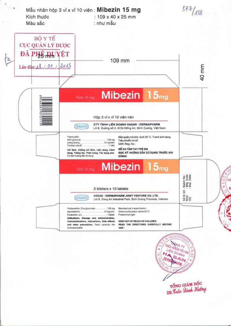 thông tin, cách dùng, giá thuốc Mibezin 15 mg - ảnh 0