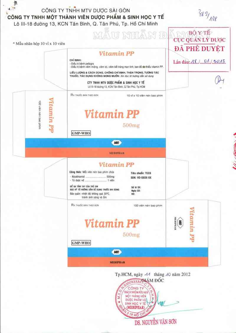 thông tin, cách dùng, giá thuốc Vitamin PP 500mg - ảnh 0