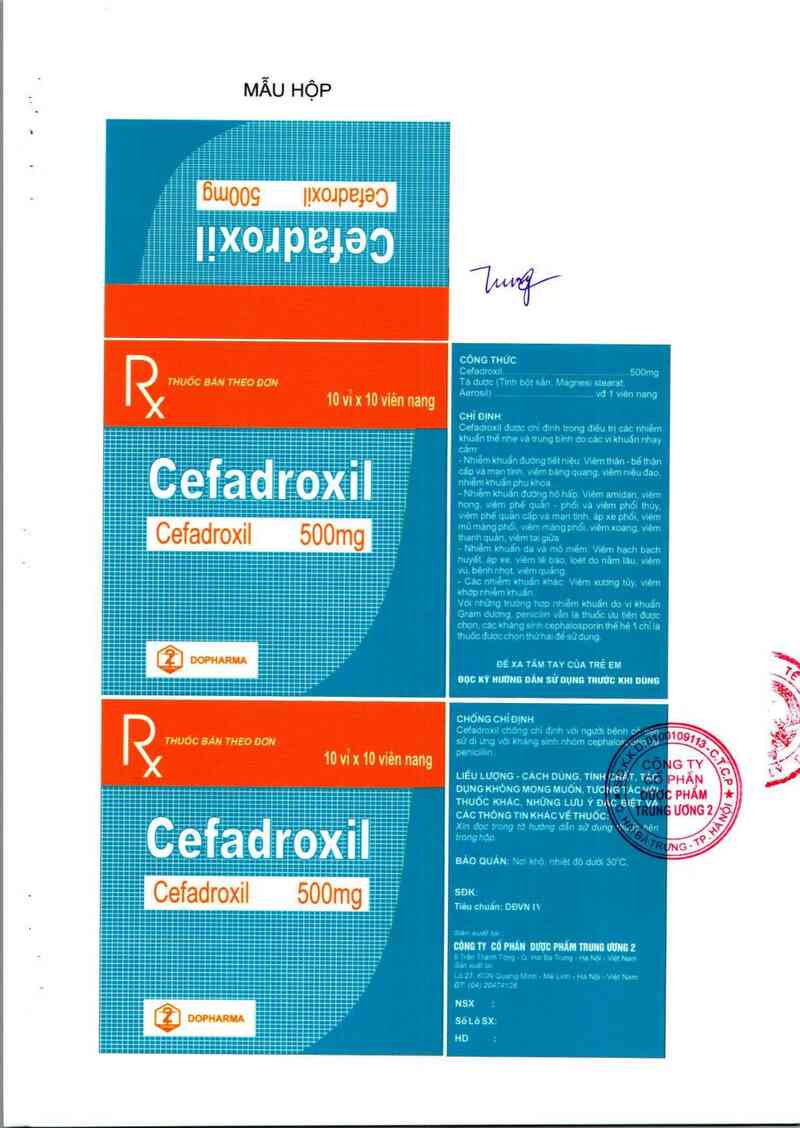 thông tin, cách dùng, giá thuốc Cefadroxil  500 mg - ảnh 2