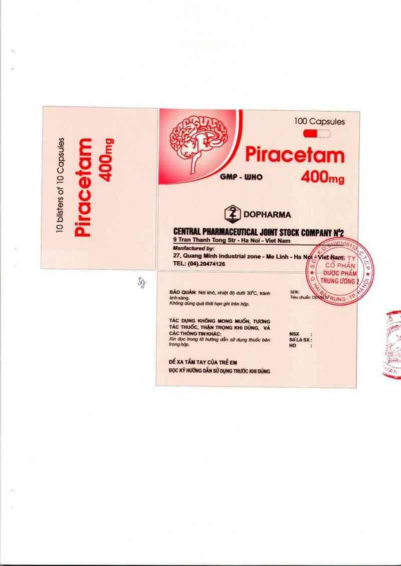 thông tin, cách dùng, giá thuốc Piracetam 400 mg - ảnh 1