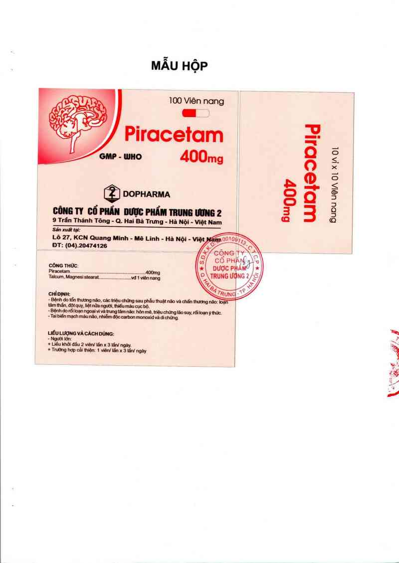 thông tin, cách dùng, giá thuốc Piracetam 400 mg - ảnh 2