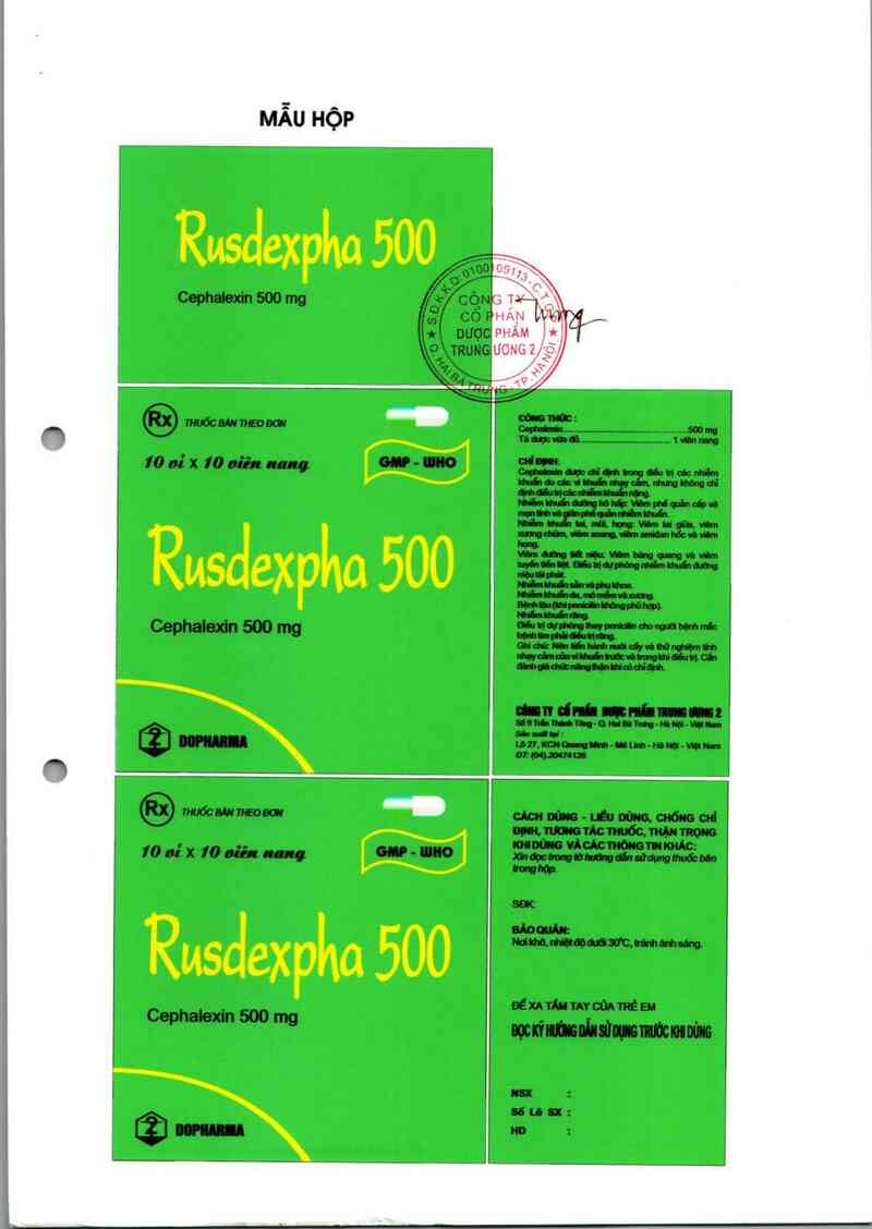 thông tin, cách dùng, giá thuốc Rusdexpha 500 - ảnh 1