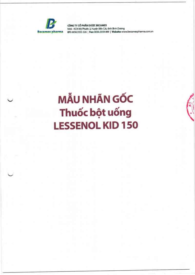 thông tin, cách dùng, giá thuốc Lessenol Kid 150 - ảnh 0