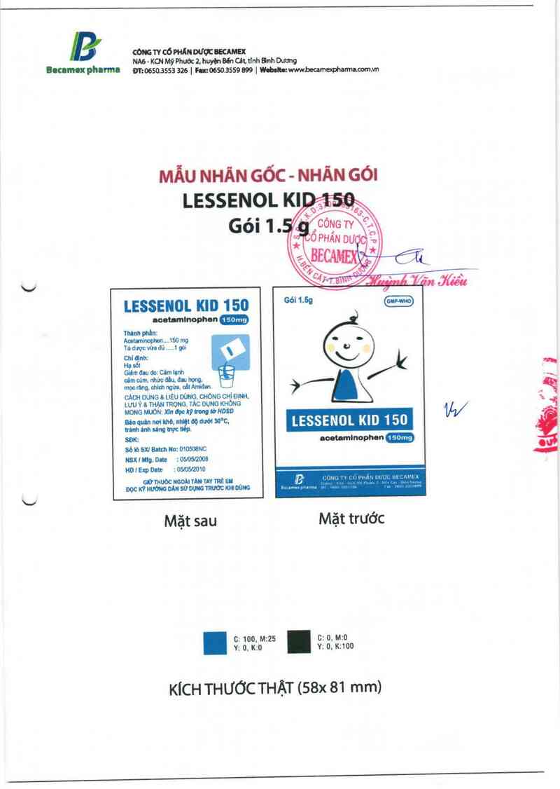 thông tin, cách dùng, giá thuốc Lessenol Kid 150 - ảnh 2