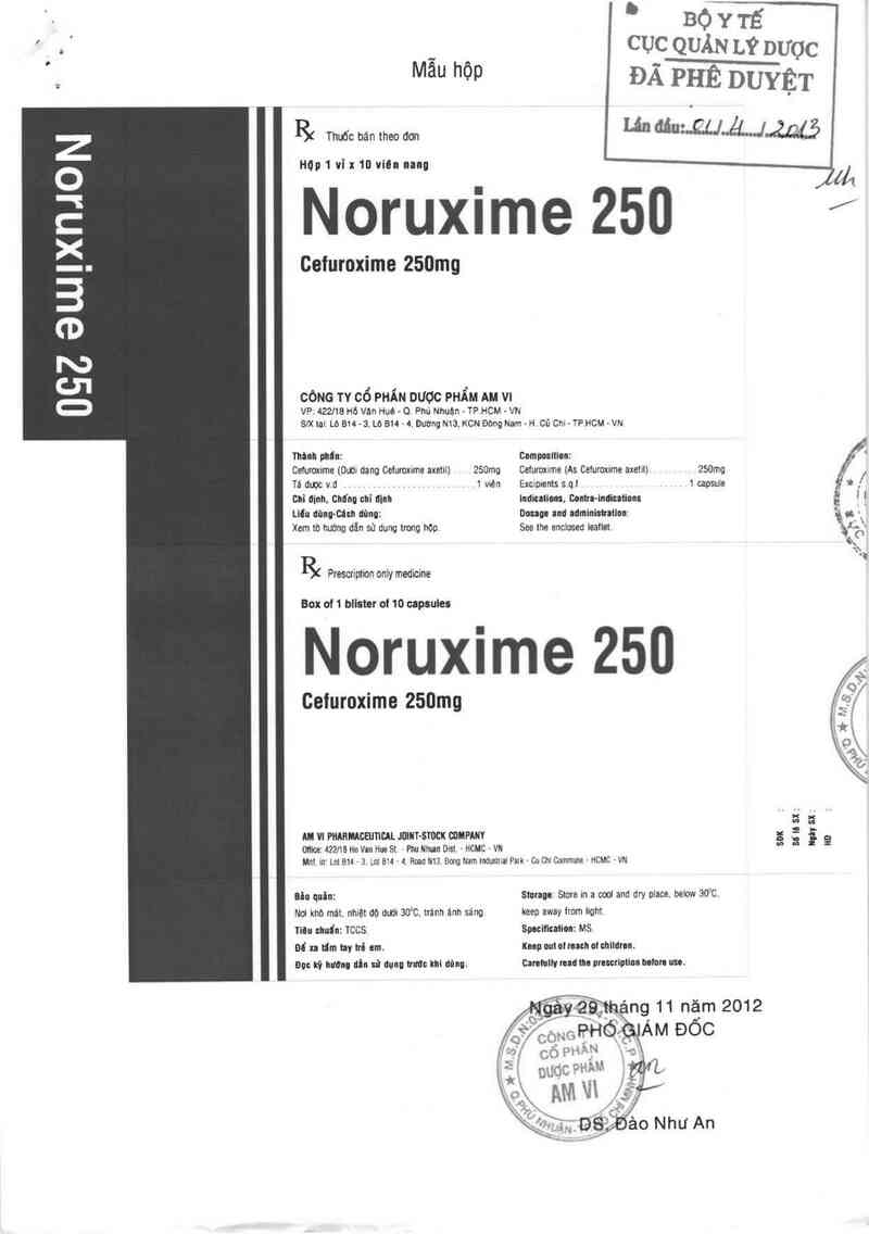 thông tin, cách dùng, giá thuốc Noruxime 250 - ảnh 0