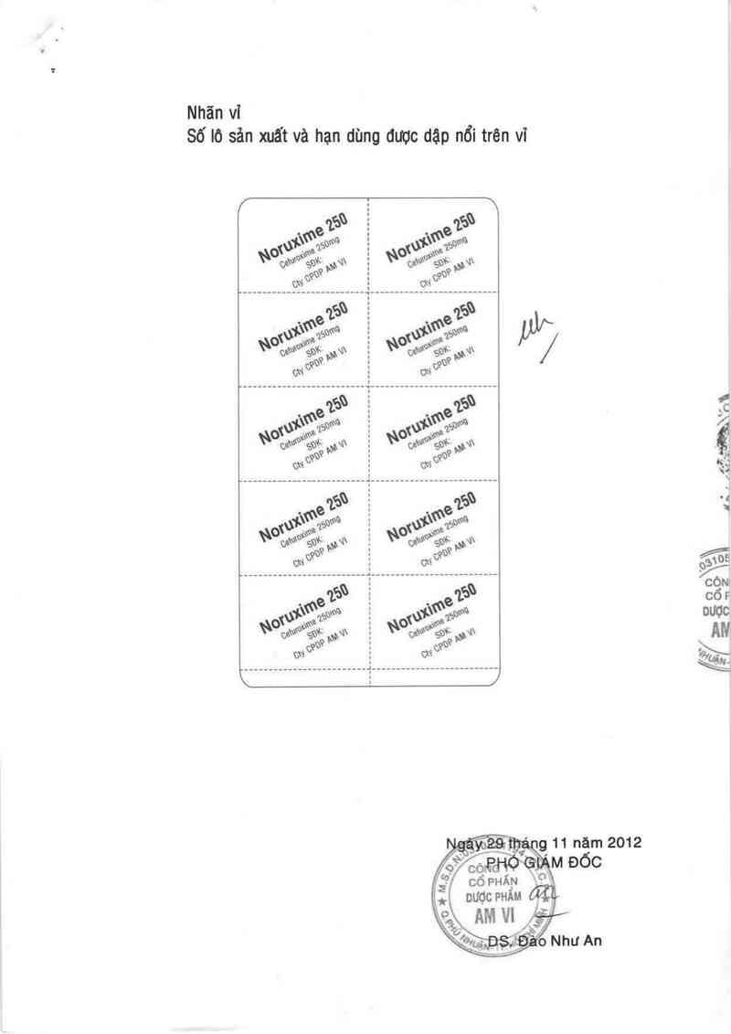 thông tin, cách dùng, giá thuốc Noruxime 250 - ảnh 1