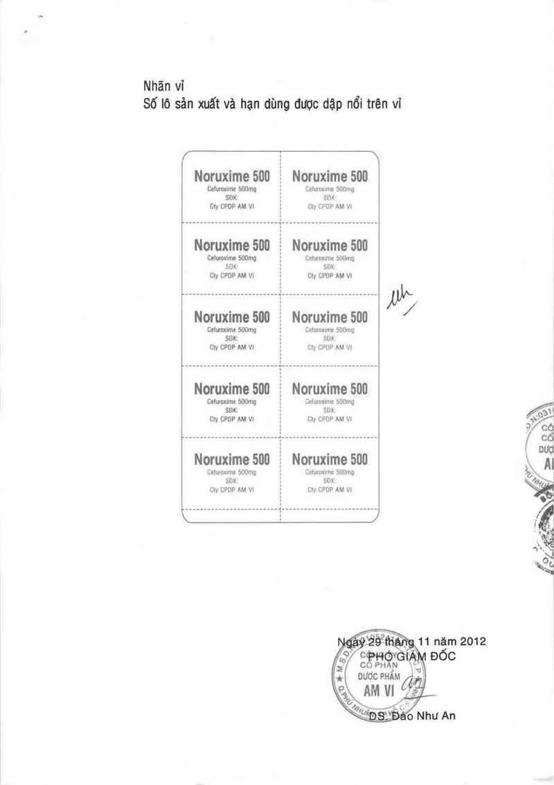 thông tin, cách dùng, giá thuốc Noruxime 500 - ảnh 1