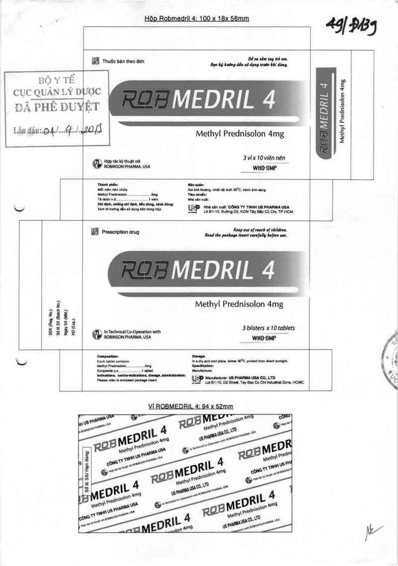 thông tin, cách dùng, giá thuốc Robmedril 4 - ảnh 0