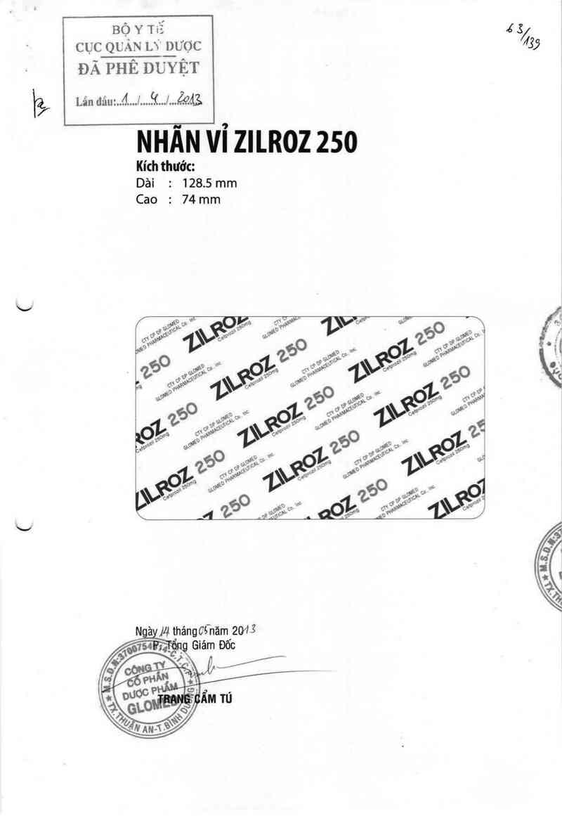 thông tin, cách dùng, giá thuốc Zilroz 250 - ảnh 0