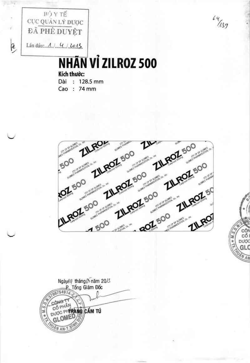 thông tin, cách dùng, giá thuốc Zilroz 500 - ảnh 0