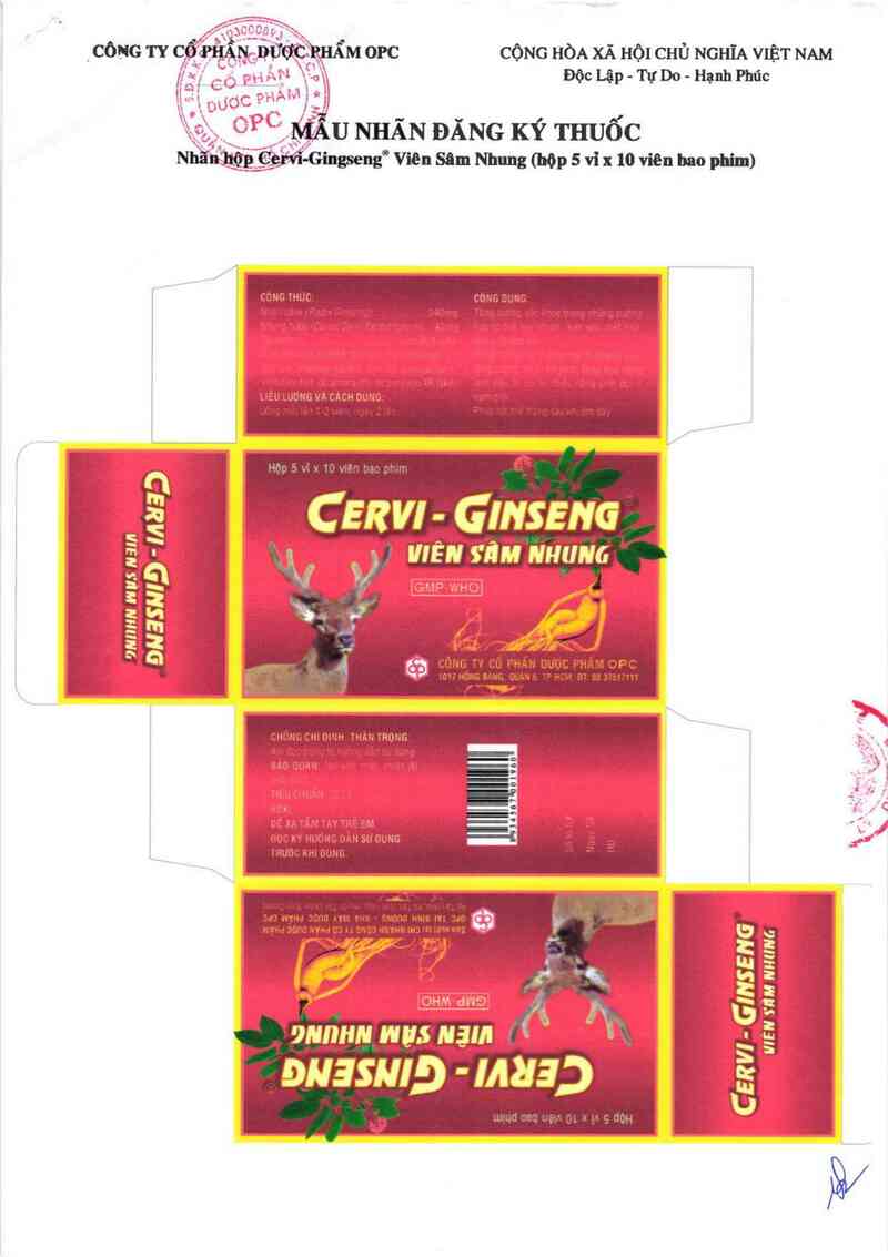 thông tin, cách dùng, giá thuốc Cervi-Ginseng viên sâm nhung - ảnh 1