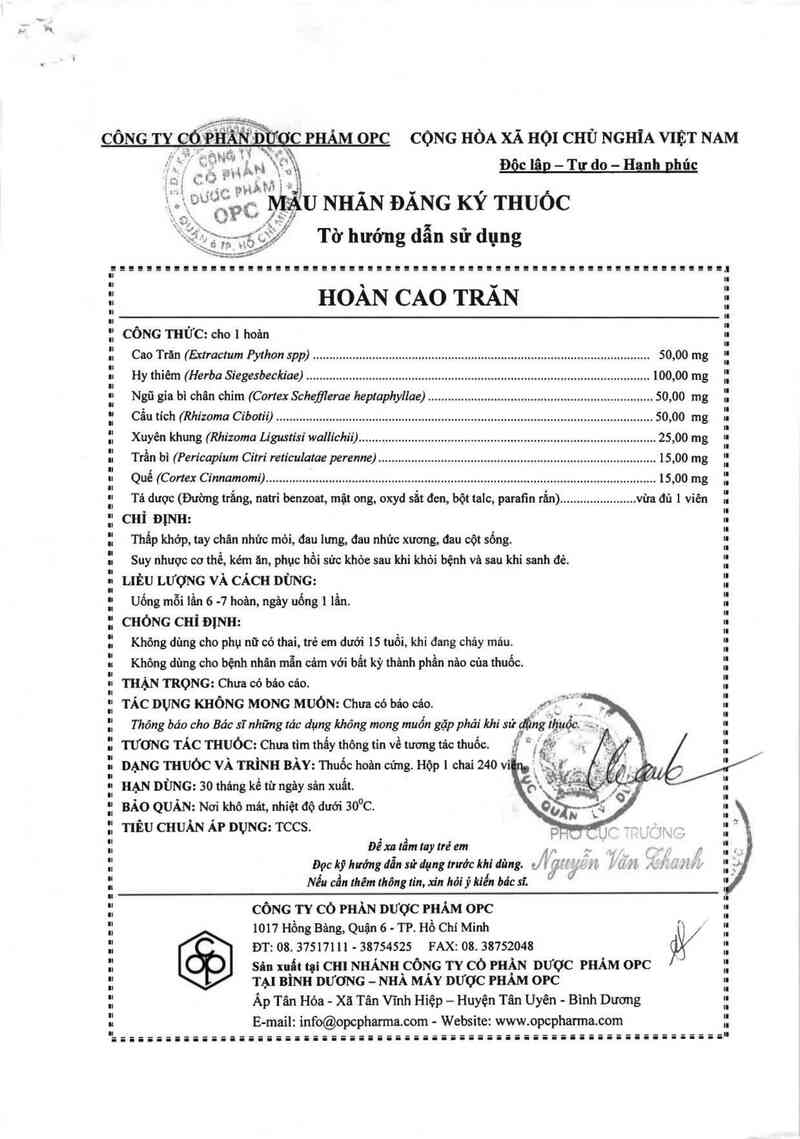 thông tin, cách dùng, giá thuốc Hoàn cao trăn - ảnh 1