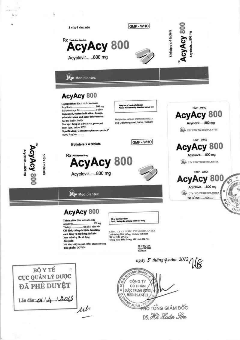 thông tin, cách dùng, giá thuốc Acyacy 800 - ảnh 0