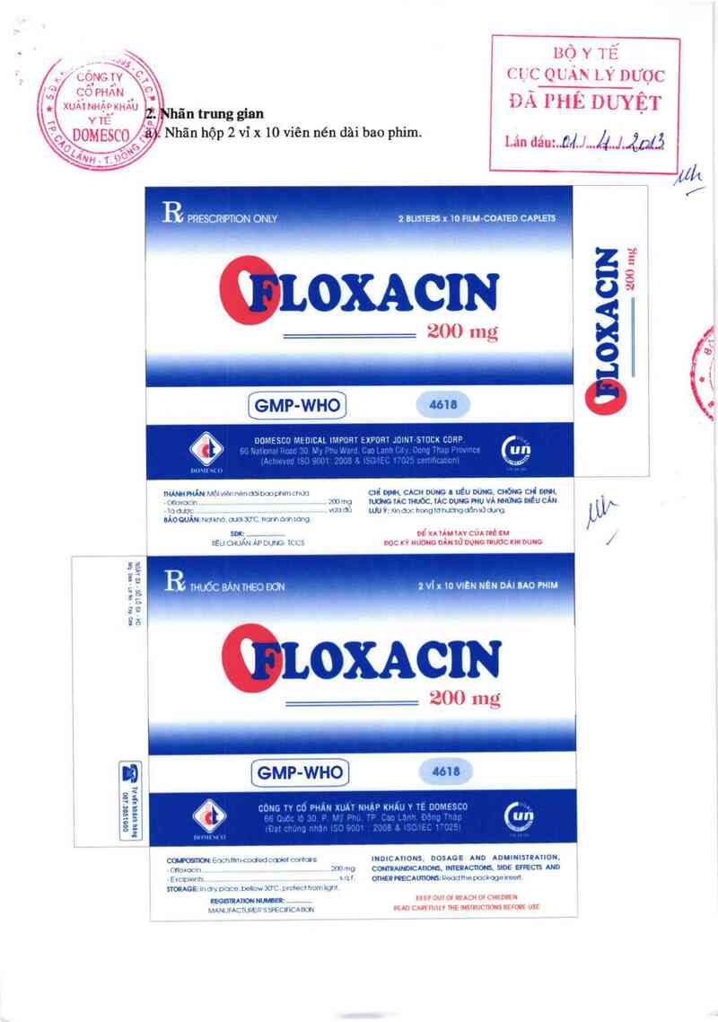 thông tin, cách dùng, giá thuốc Ofloxacin 200 mg - ảnh 0