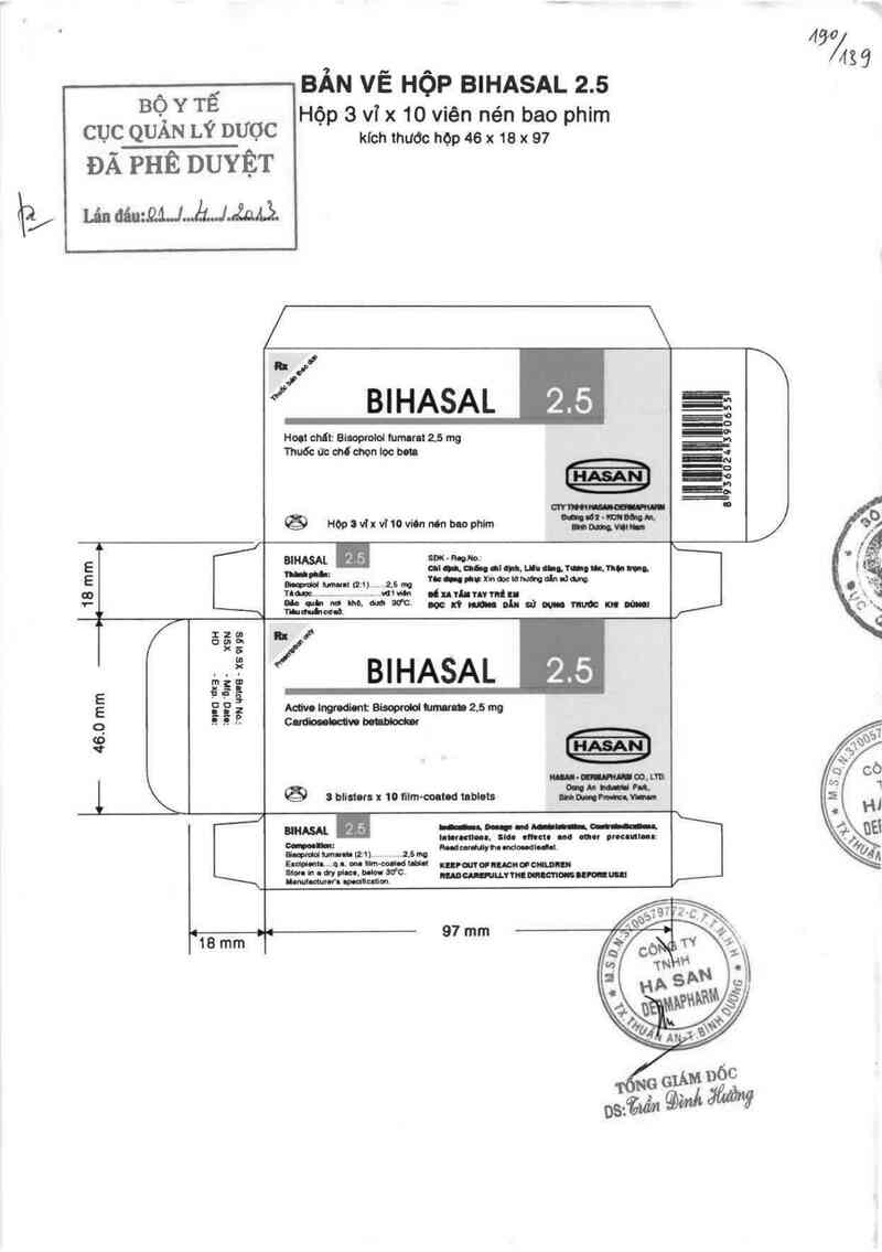 thông tin, cách dùng, giá thuốc Bihasal 2.5 - ảnh 0