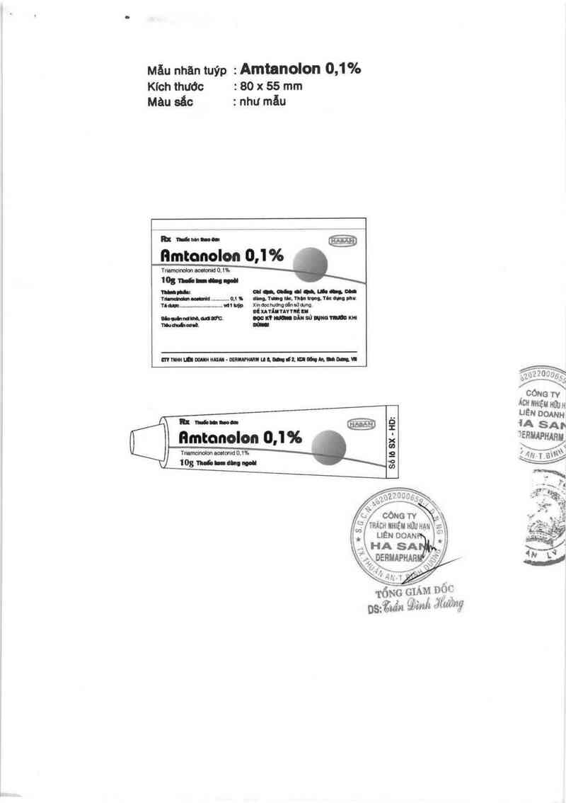 thông tin, cách dùng, giá thuốc Amtanolon 0,1% - ảnh 1