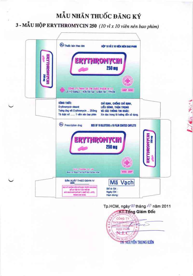 thông tin, cách dùng, giá thuốc Erythromycin 250 mg - ảnh 1