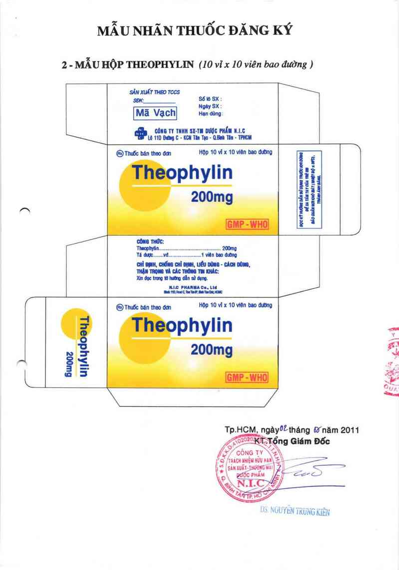 thông tin, cách dùng, giá thuốc Theophylin 200 mg - ảnh 1