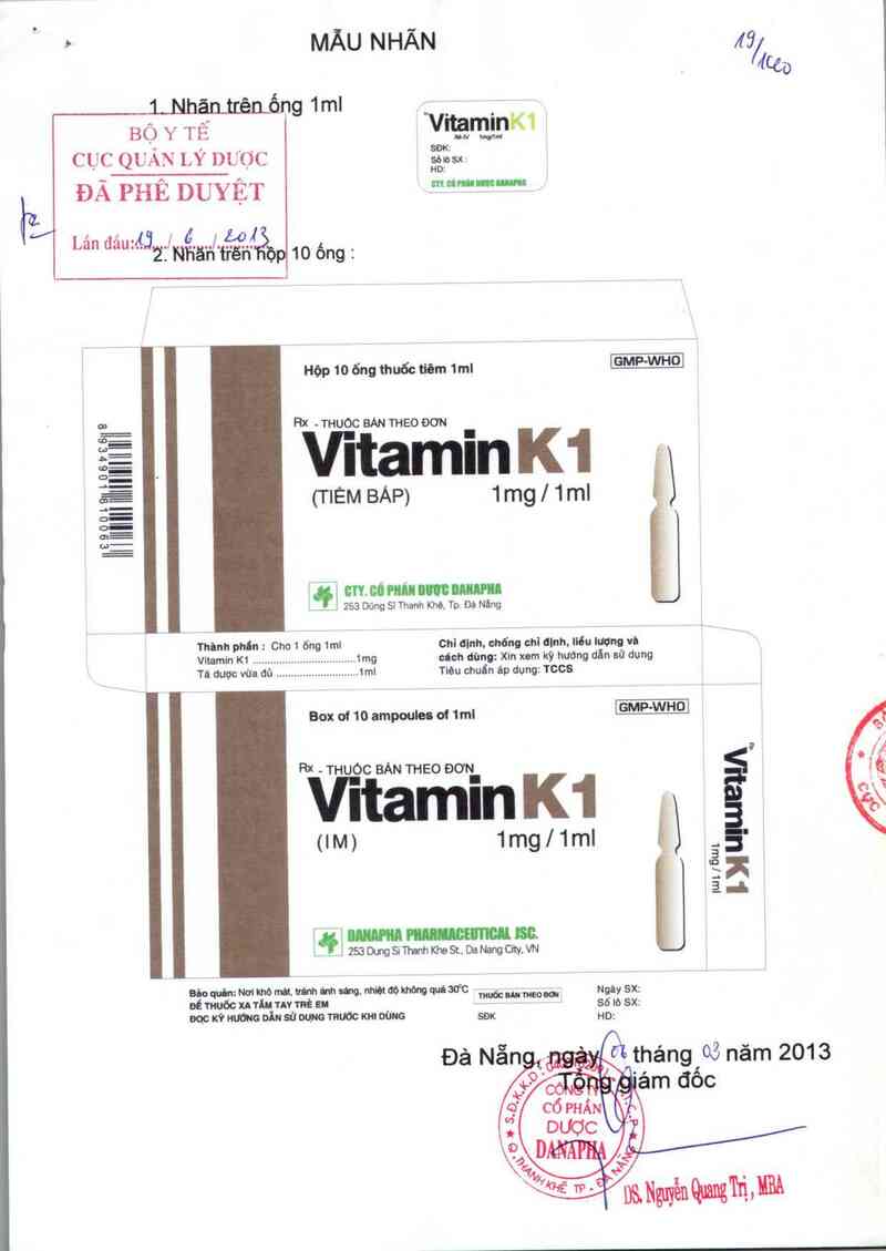 thông tin, cách dùng, giá thuốc Vitamin K1 - ảnh 0