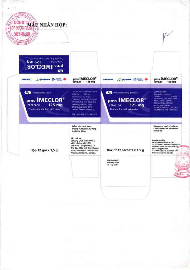 thông tin, cách dùng, giá thuốc pms - Imeclor 125 mg - ảnh 1