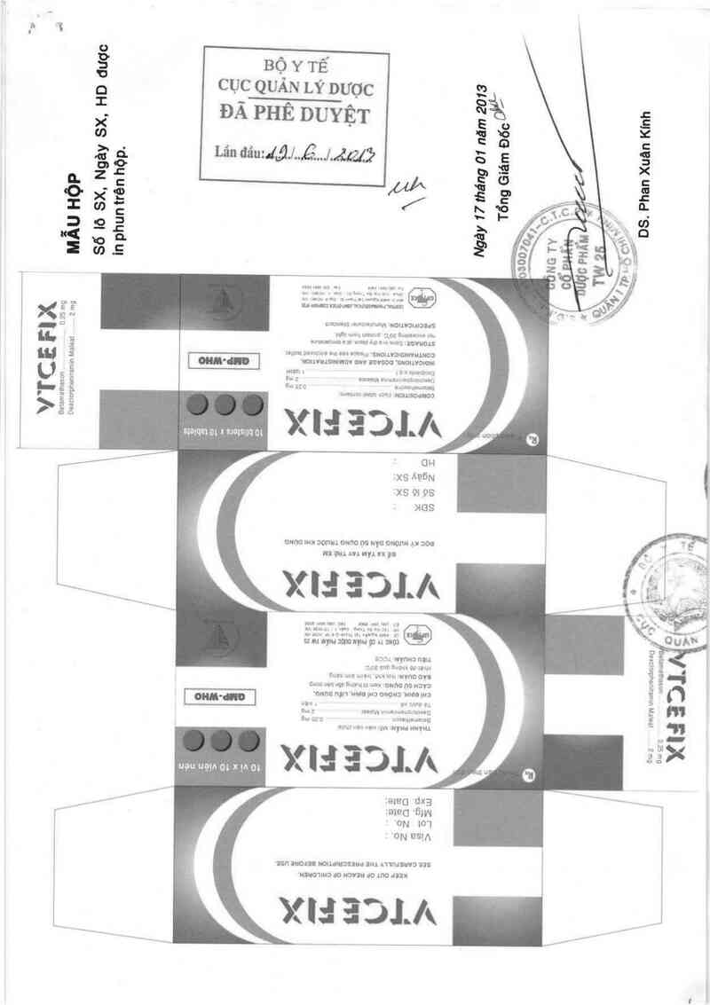 thông tin, cách dùng, giá thuốc VTCEFIX - ảnh 0