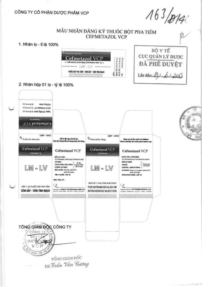 thông tin, cách dùng, giá thuốc Cefmetazol VCP - ảnh 0