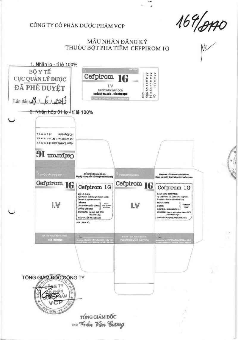 thông tin, cách dùng, giá thuốc Cefpirom 1g - ảnh 0