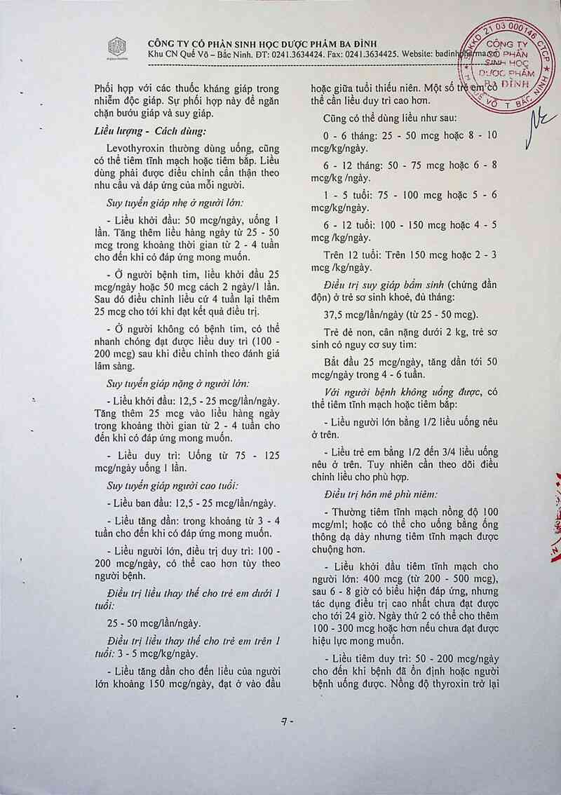 thông tin, cách dùng, giá thuốc Vinathyrox 100 mcg - ảnh 3