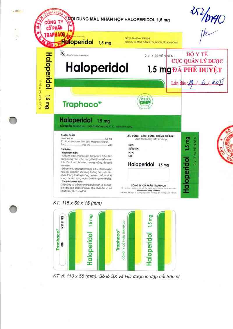 thông tin, cách dùng, giá thuốc Haloperidol 1,5 mg - ảnh 0