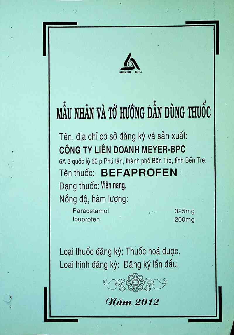 thông tin, cách dùng, giá thuốc Befaprofen - ảnh 0