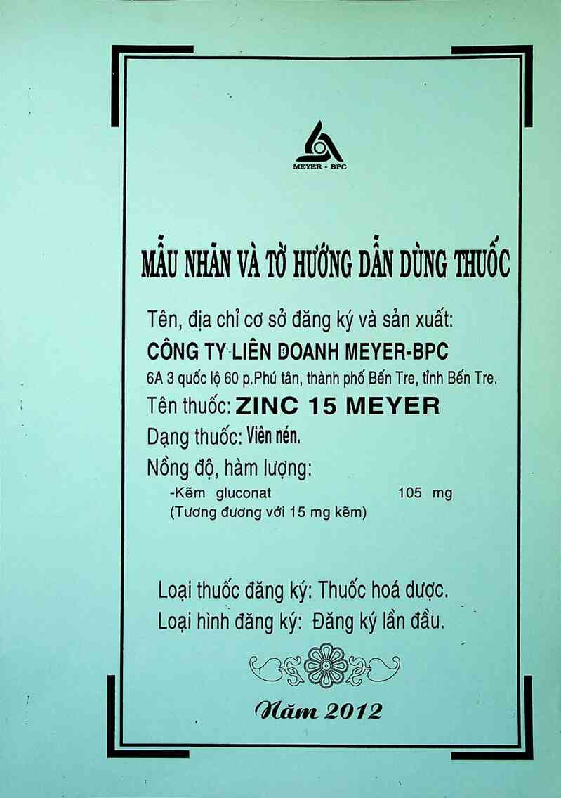 thông tin, cách dùng, giá thuốc Zinc 15 Meyer - ảnh 0