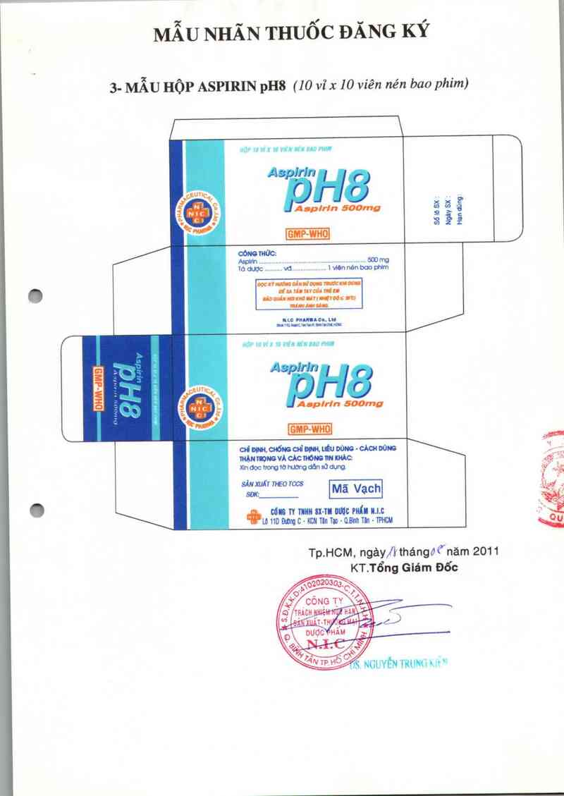 thông tin, cách dùng, giá thuốc Aspirin pH8 - ảnh 2