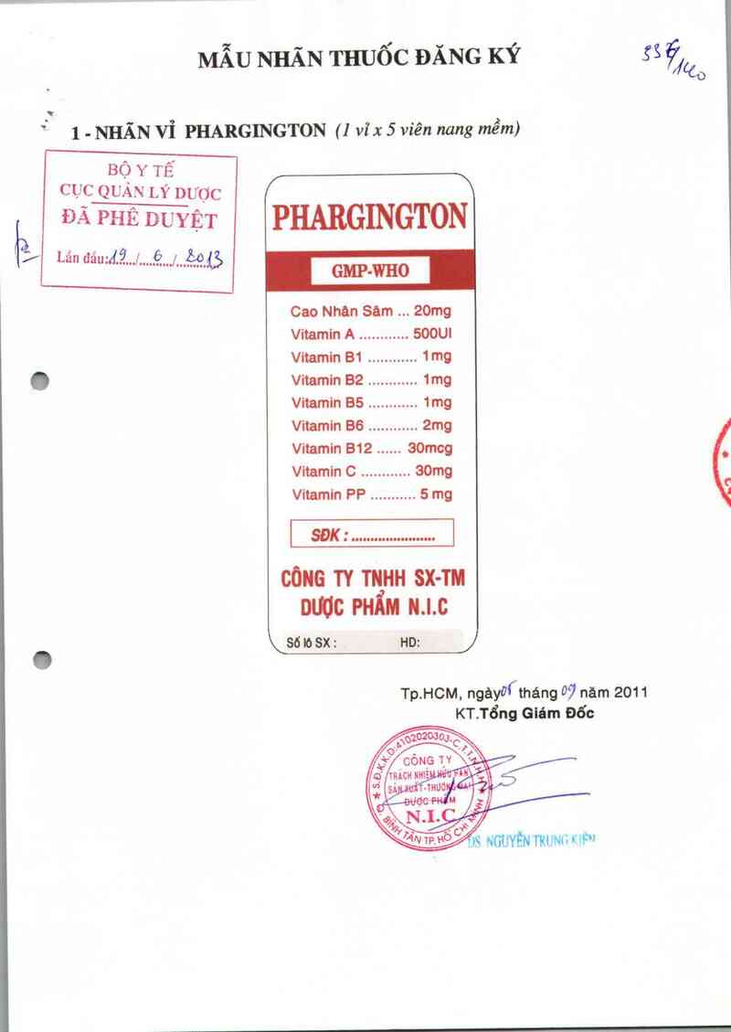 thông tin, cách dùng, giá thuốc Phargington - ảnh 0