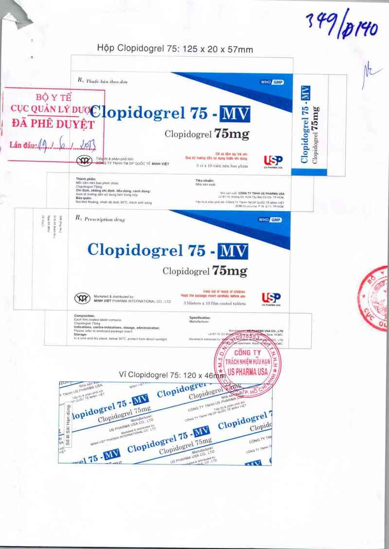 thông tin, cách dùng, giá thuốc Clopidogrel 75 - MV - ảnh 0