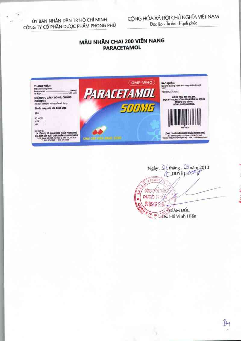 thông tin, cách dùng, giá thuốc Paracetamol 500 mg - ảnh 1