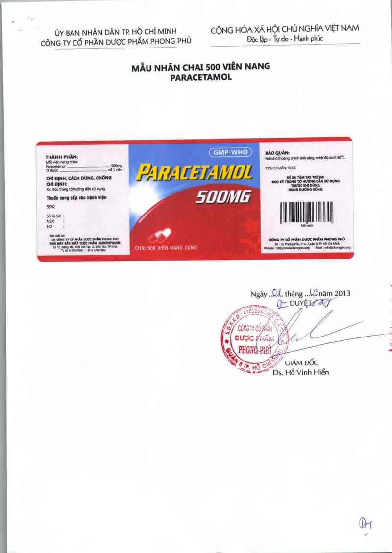 thông tin, cách dùng, giá thuốc Paracetamol 500 mg - ảnh 3