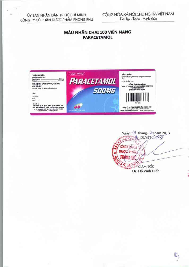 thông tin, cách dùng, giá thuốc Paracetamol 500 mg - ảnh 5