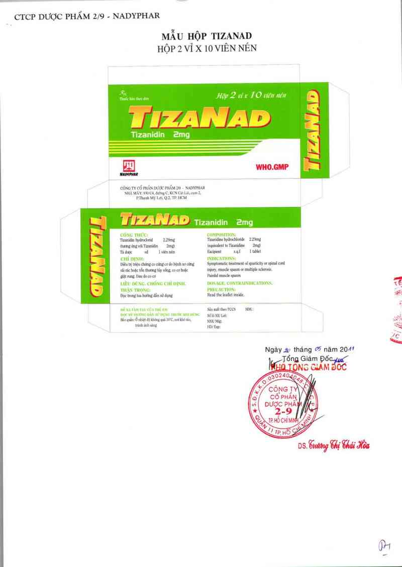 thông tin, cách dùng, giá thuốc Tizanad 2mg - ảnh 1