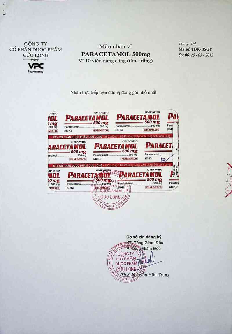 thông tin, cách dùng, giá thuốc Paracetamol 500 mg - ảnh 4