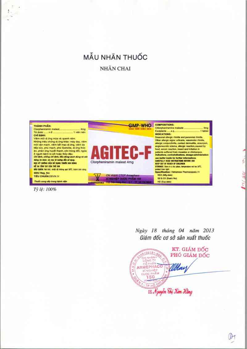 thông tin, cách dùng, giá thuốc Agitec-F - ảnh 1