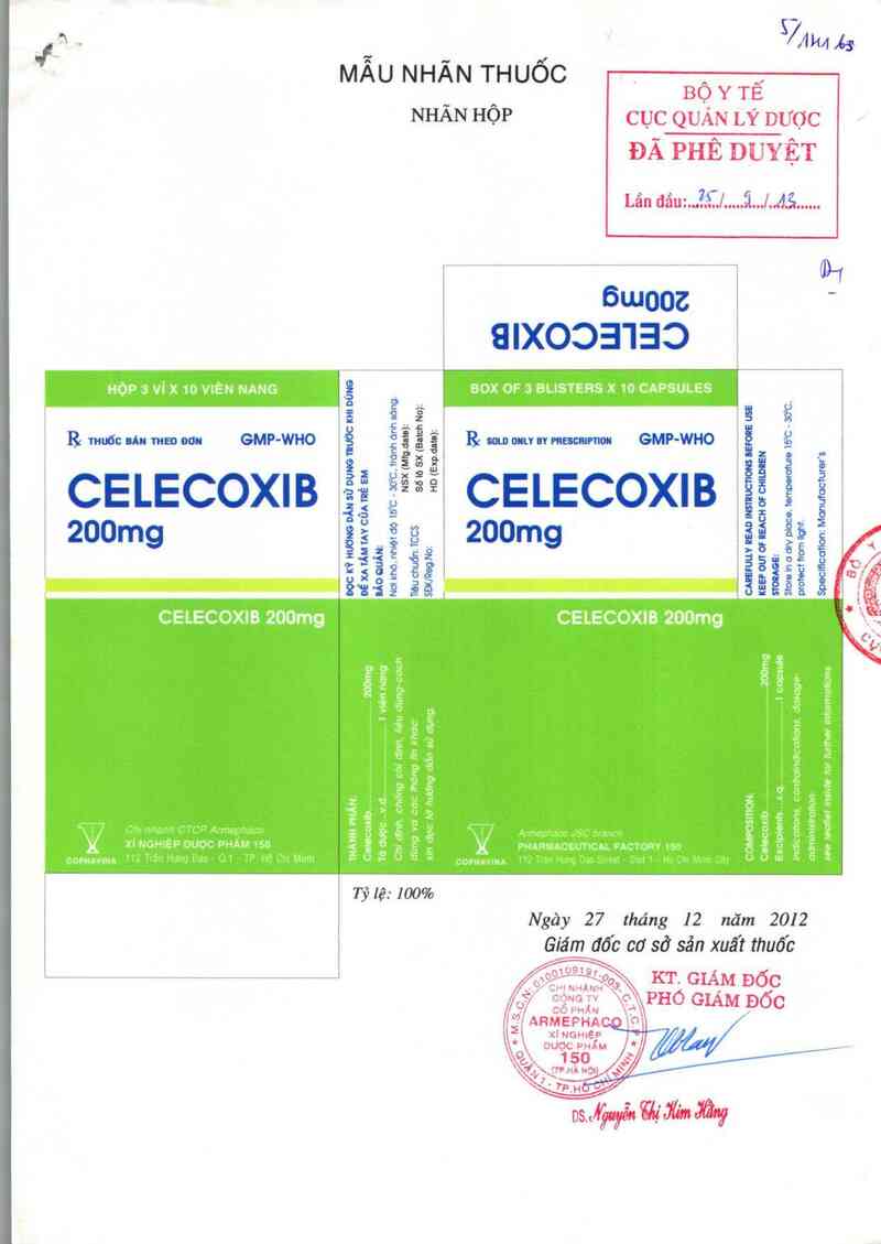 thông tin, cách dùng, giá thuốc Celecoxib 200mg - ảnh 0