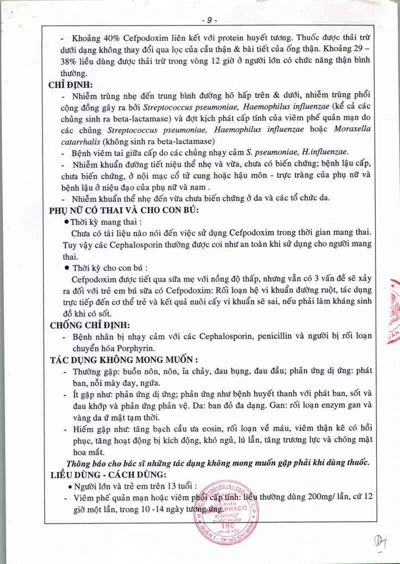 thông tin, cách dùng, giá thuốc Cophacefpo 100 - ảnh 3