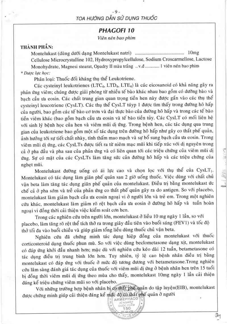 thông tin, cách dùng, giá thuốc Phagofi 10 - ảnh 2