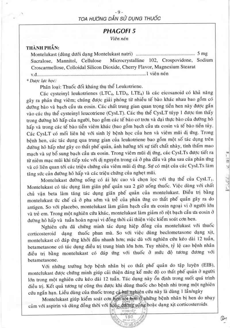 thông tin, cách dùng, giá thuốc Phagofi 5 - ảnh 2