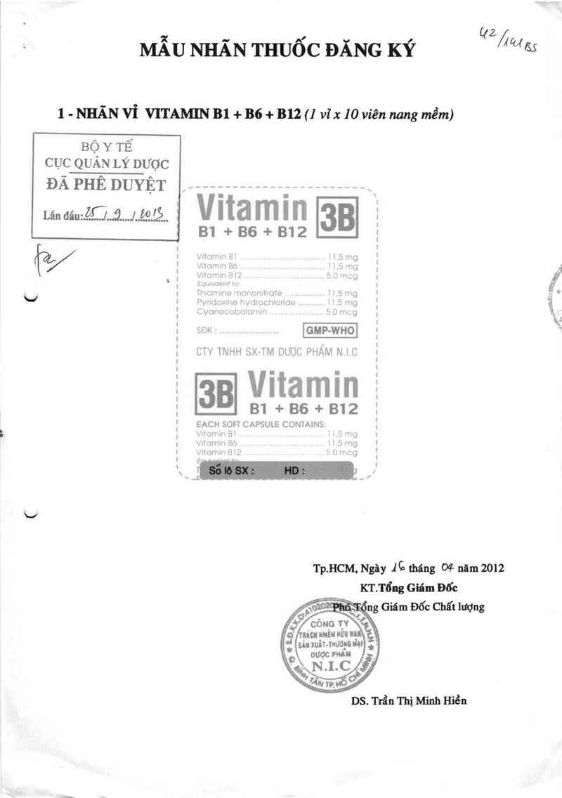 thông tin, cách dùng, giá thuốc Vitamin B1+B6+B12 - ảnh 0